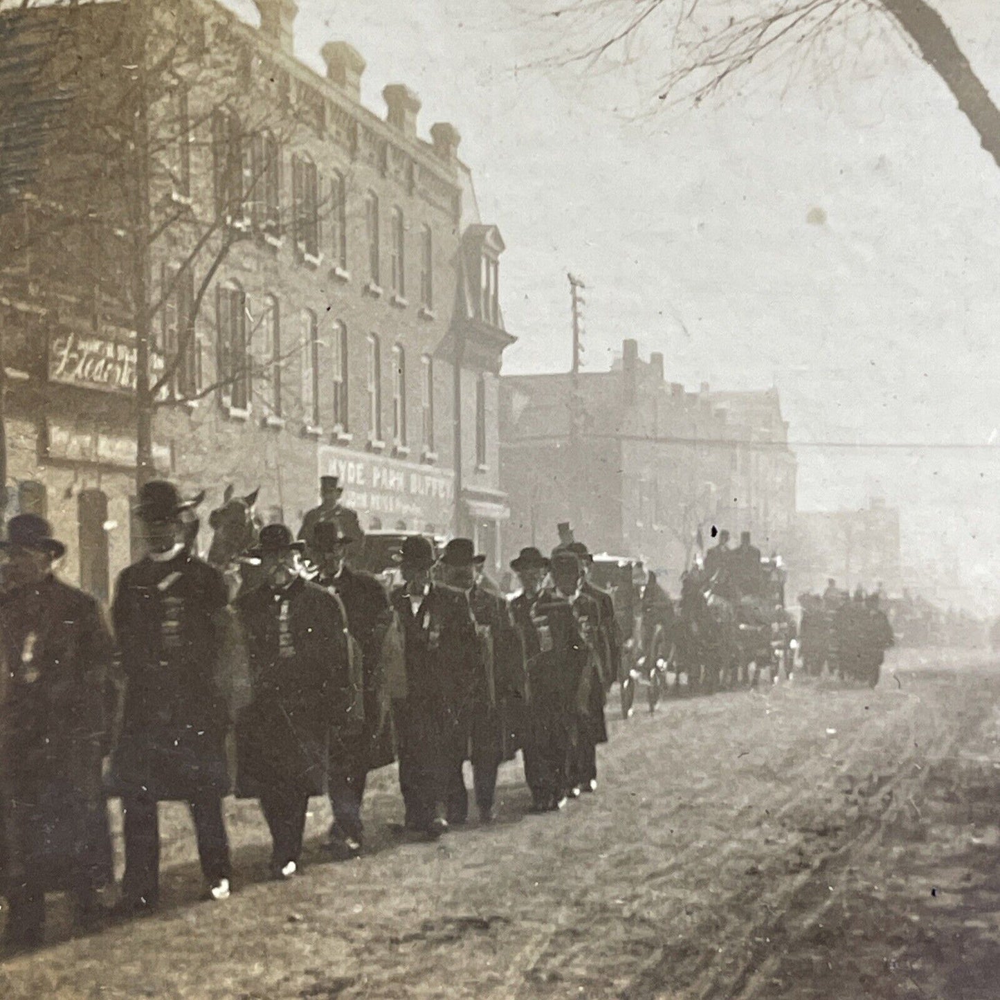 Civil War GAR Soldier Parade Stereoview Chicago Antique c1890 X1526