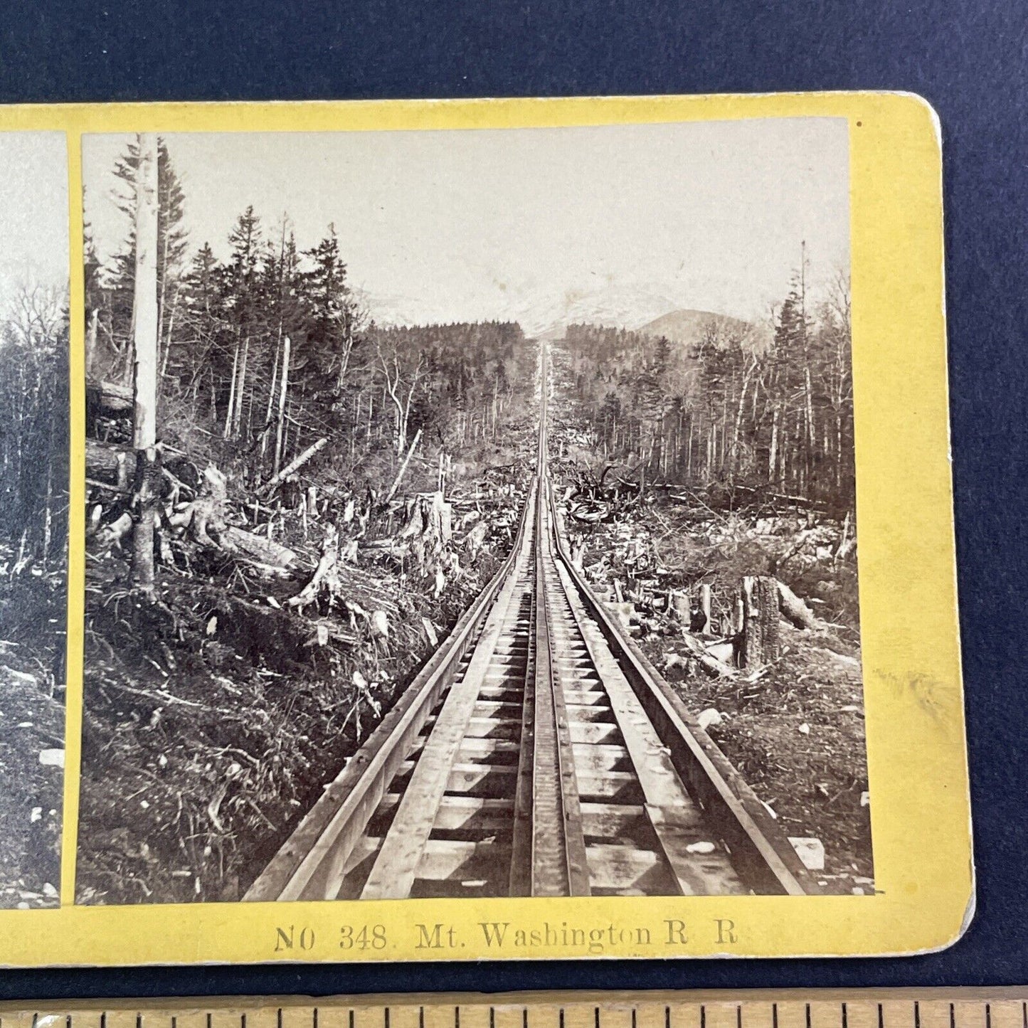 Mount Washington Cog Railway Stereoview James Cremer New Hampshire c1870s Y937