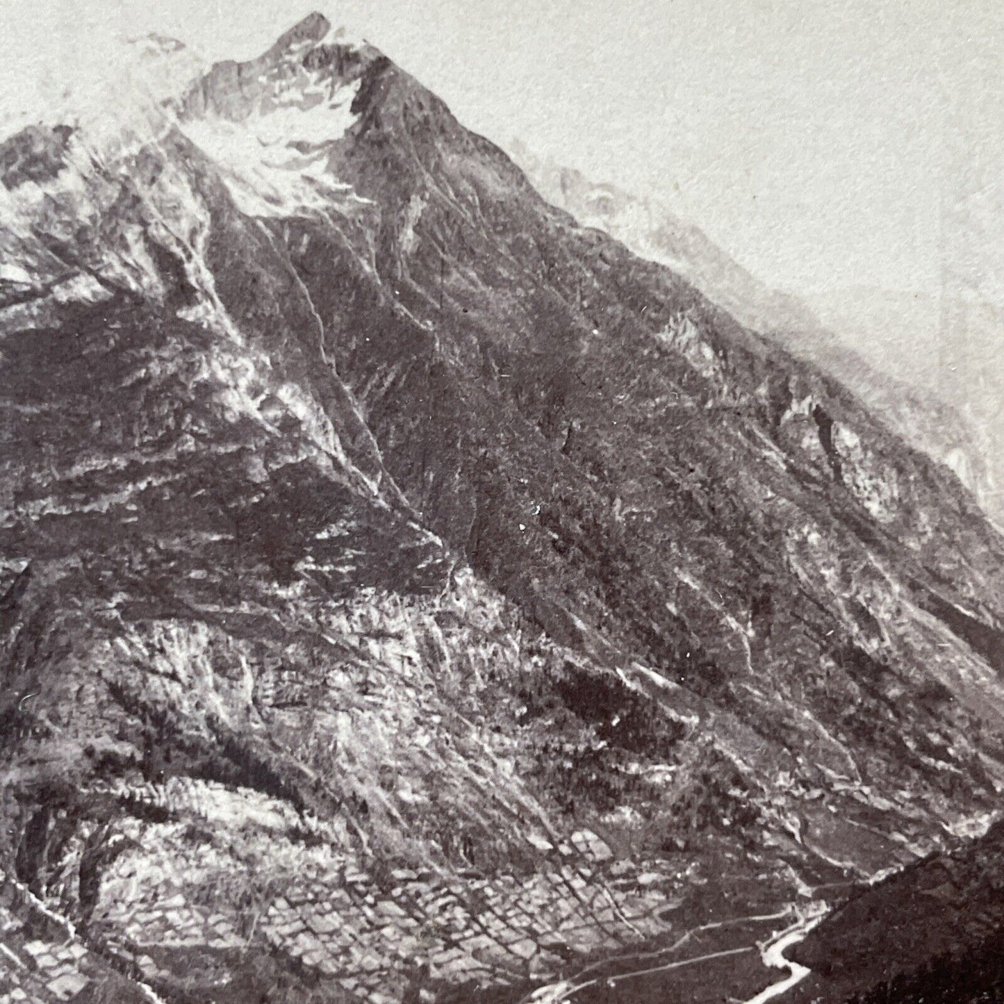 Antique 1899 Zermatt Switzerland Village View Stereoview Photo Card V3267