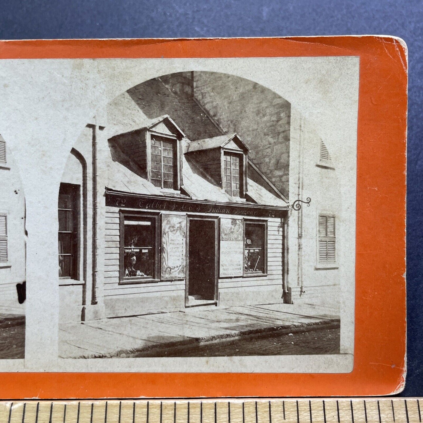 Antique 1860 General Montgomery Death House Quebec Stereoview Photo Card V3418