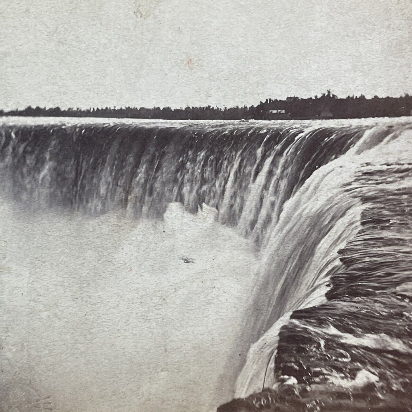 Horse Shoe Falls Heavy Water Flow Niagara Stereoview C. Bierstadt c1870s Y1846