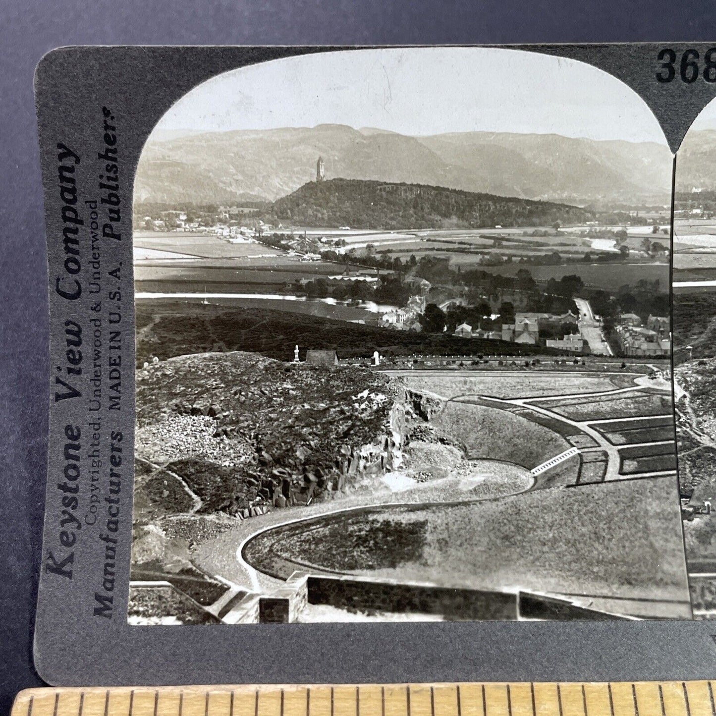 Antique 1910s Fortified Defenses Stirling Scotland Stereoview Photo Card P3764