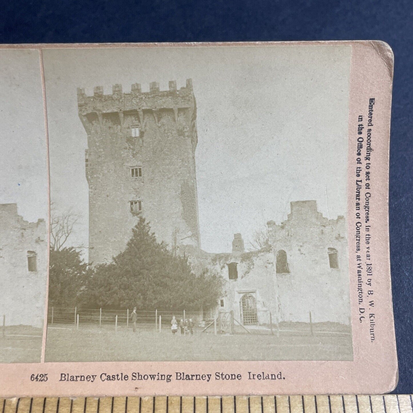 Antique 1891 Blarney Stone Castle Cork Ireland Stereoview Photo Card P4581