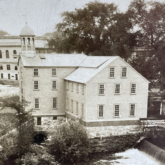 Antique 1920 Slater Cotton Mill Pawtucket RI Stereoview Photo Card P1906