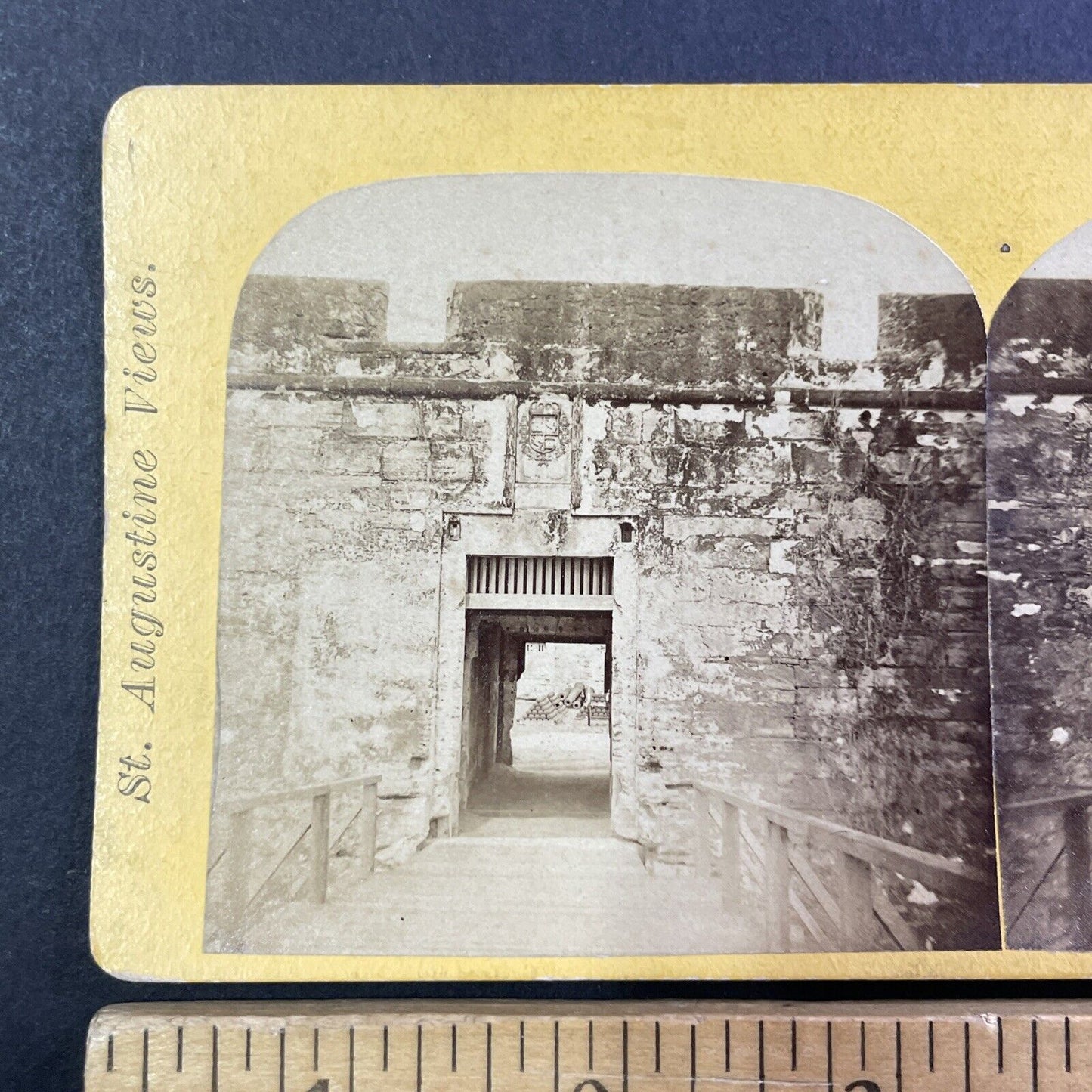 Fort Marion Gate & Cannons St. Augustine FL Stereoview George Pierron c1870 Y061