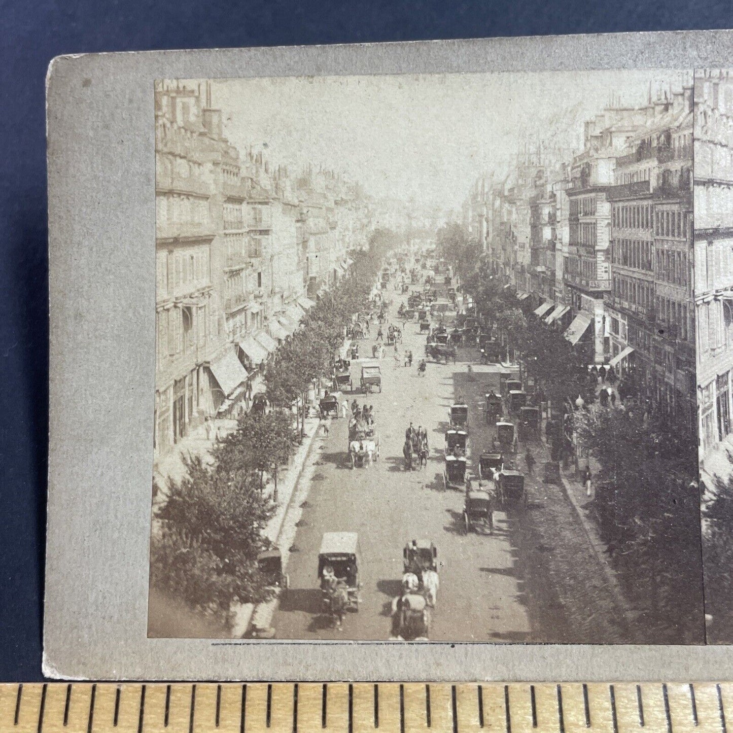 Antique 1870s The Main Street In Paris France Stereoview Photo Card P856-05