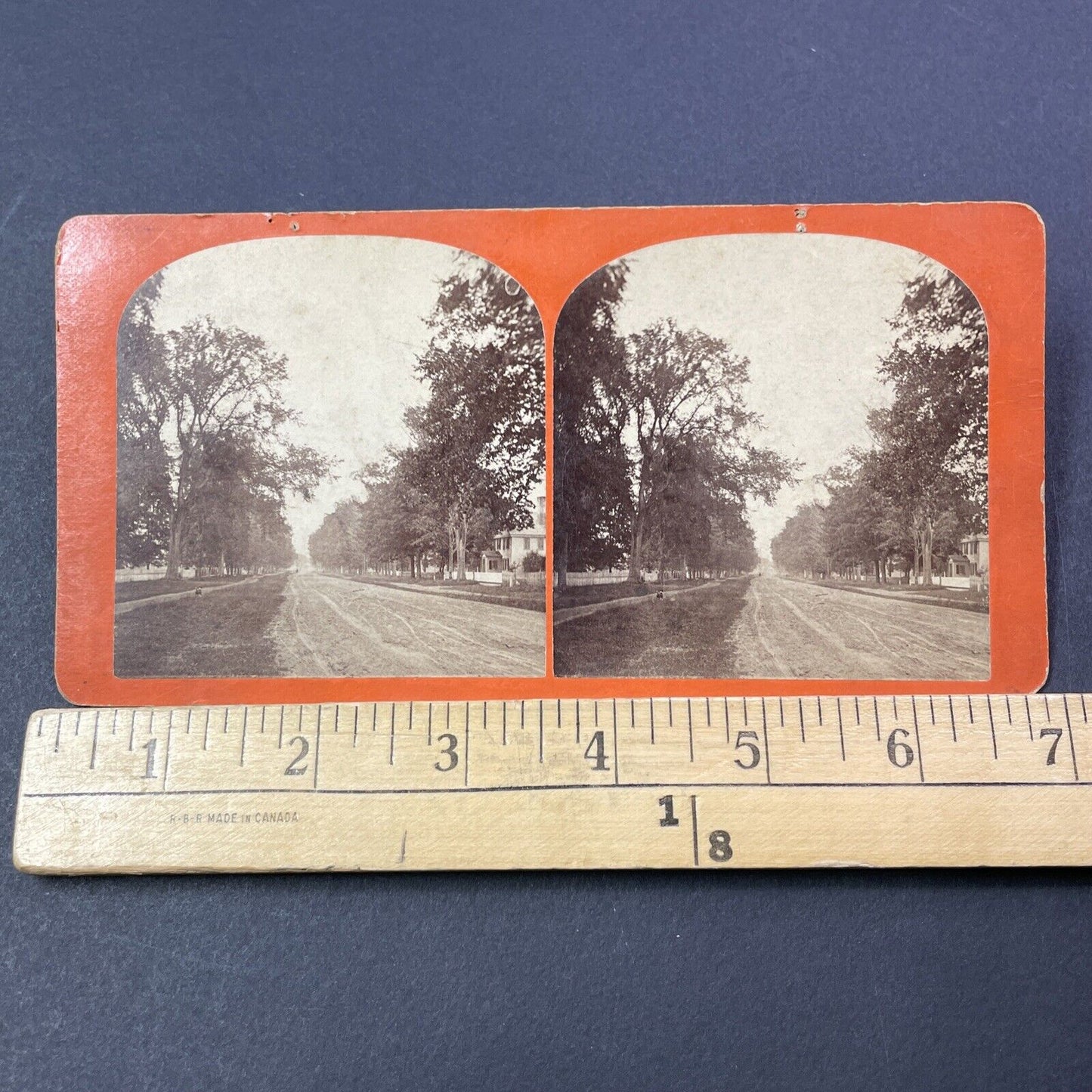 Antique 1870s Main Street In Keene New Hampshire Stereoview Photo Card V1753