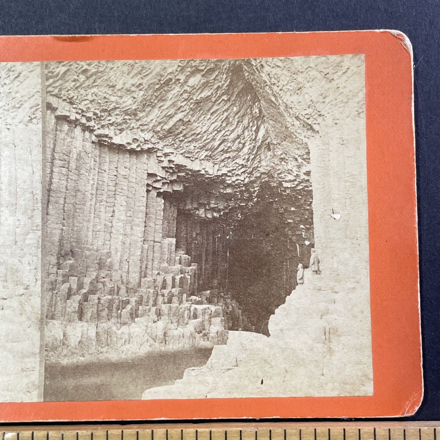 Fingal's Cave Isle Of Staffa Stereoview Scotland UK England Antique c1869 X2406