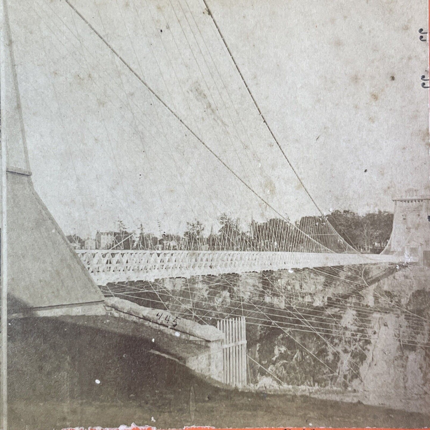 The New Bridge in Niagara Falls Stereoview C.W. Woodward Antique c1870s Y2454