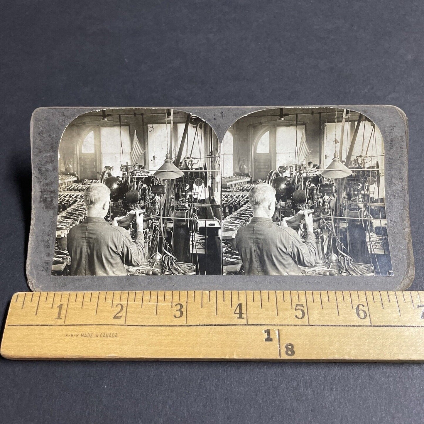Antique 1920s Handmade Shoe Factory Rochester NY Stereoview Photo Card P4270