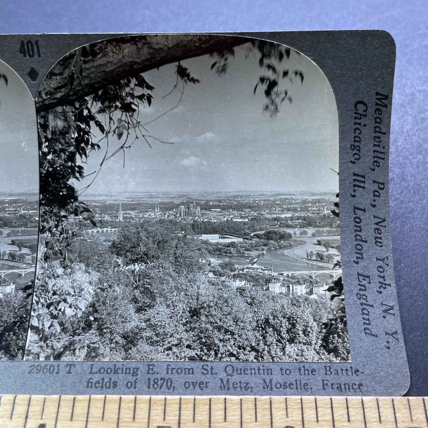 Antique 1920s Franco-Prussian Battlefield In France Stereoview Photo Card V2939