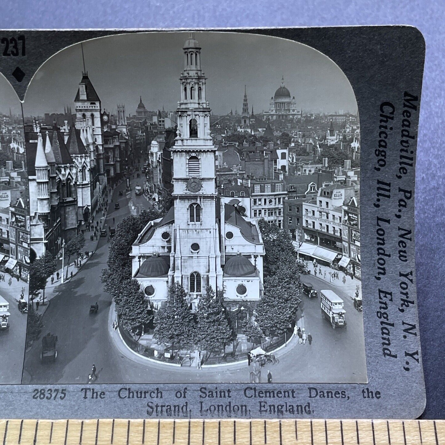 Antique 1920s The Strand Circle London England Stereoview Photo Card V2961