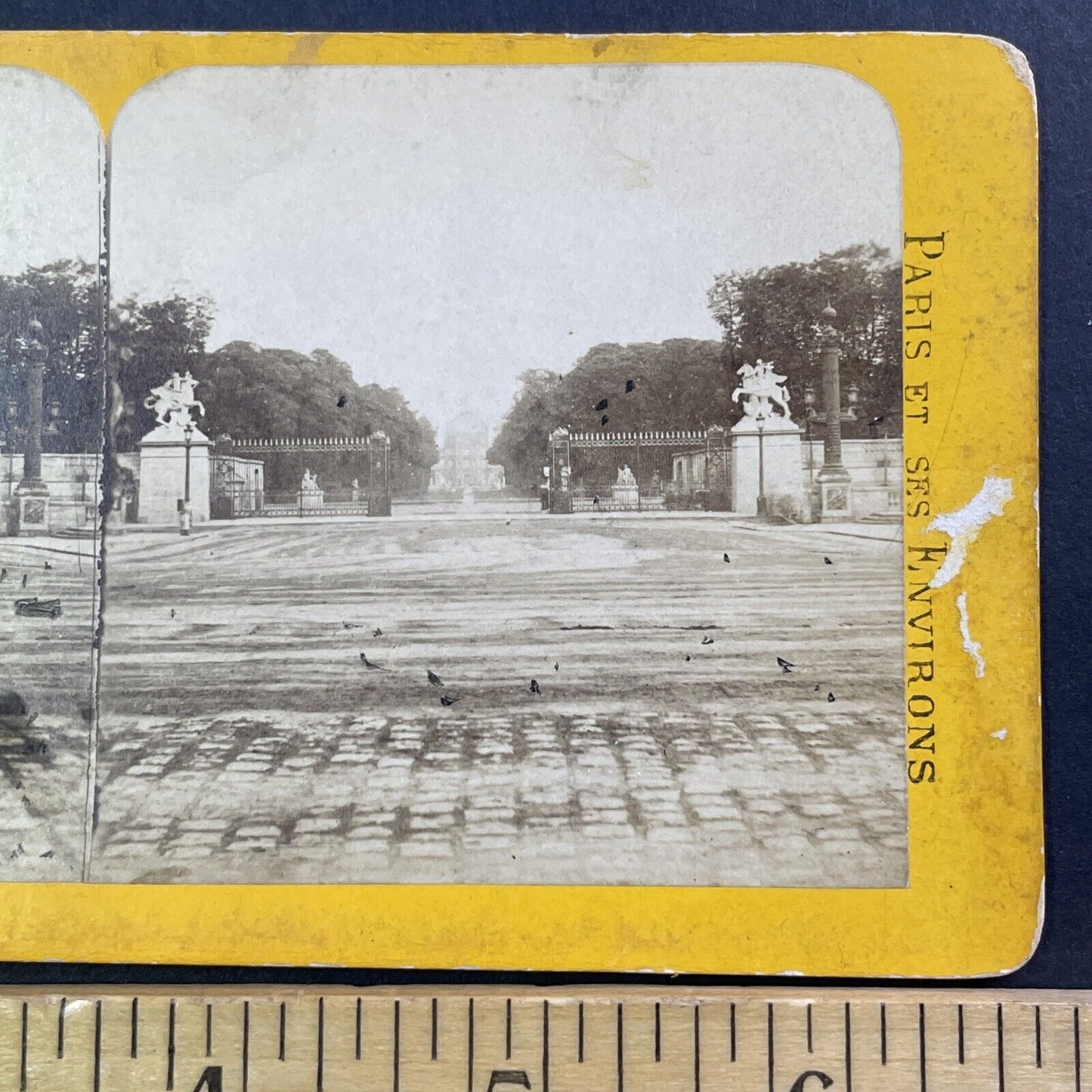 Tuilieres Palace Entrance and Gates Paris France Stereoview Antique c1870 X4244