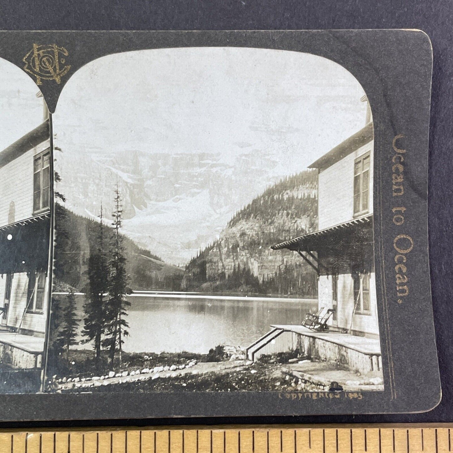 Rattenbury House Lake Louise Alberta Stereoview CPR Rail Views c1905 Y2123