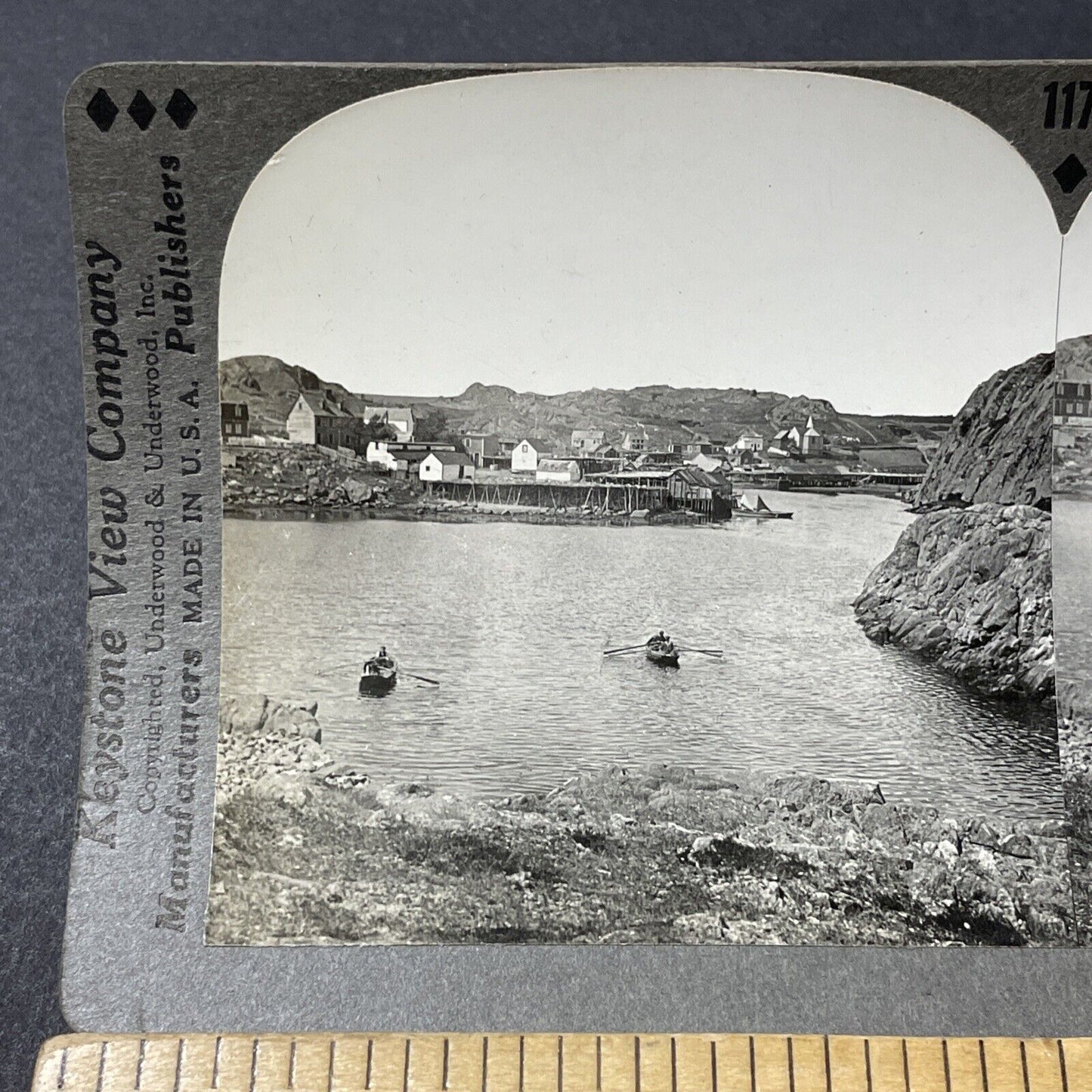 Antique 1910s Quidi Vidi Fishing Town Newfoundland Stereoview Photo Card V2624