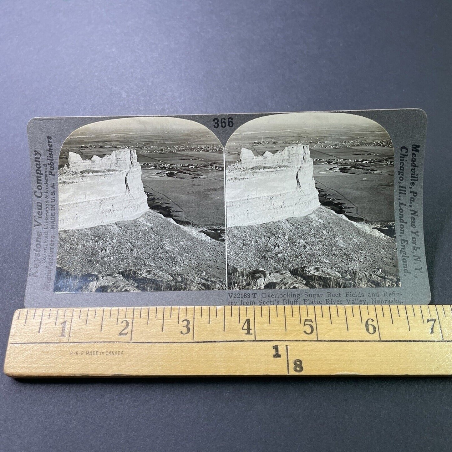 Antique 1910s Scotts Bluff National Monument Nebraska Stereoview Photo Card 3215