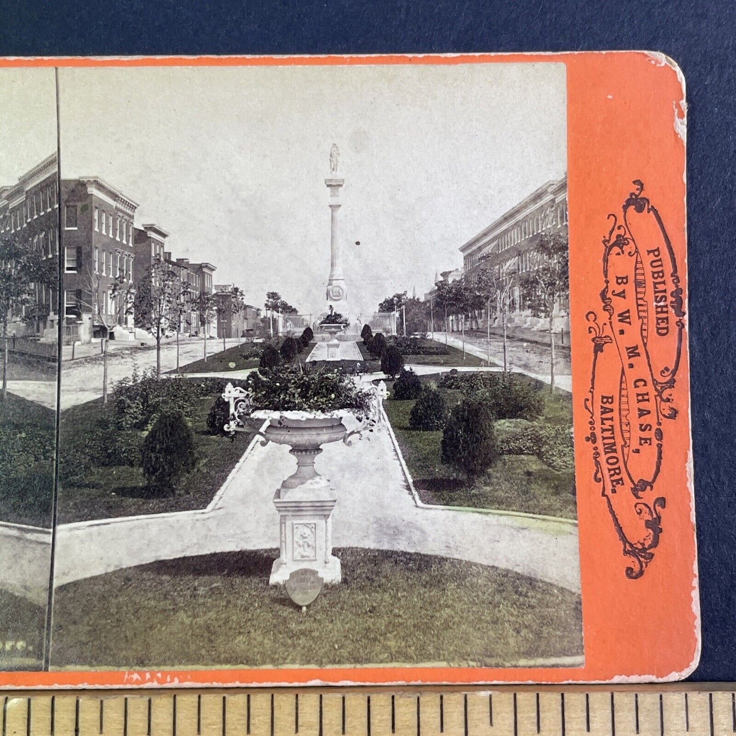 North Broadway Baltimore MD Stereoview William Moody Chase Antique c1869 X3148