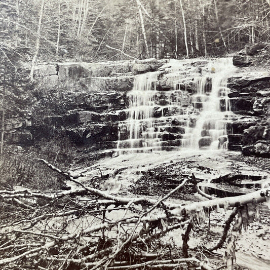 Antique 1870s Walkers Falls Franconia Notch NH Stereoview Photo Card V1947