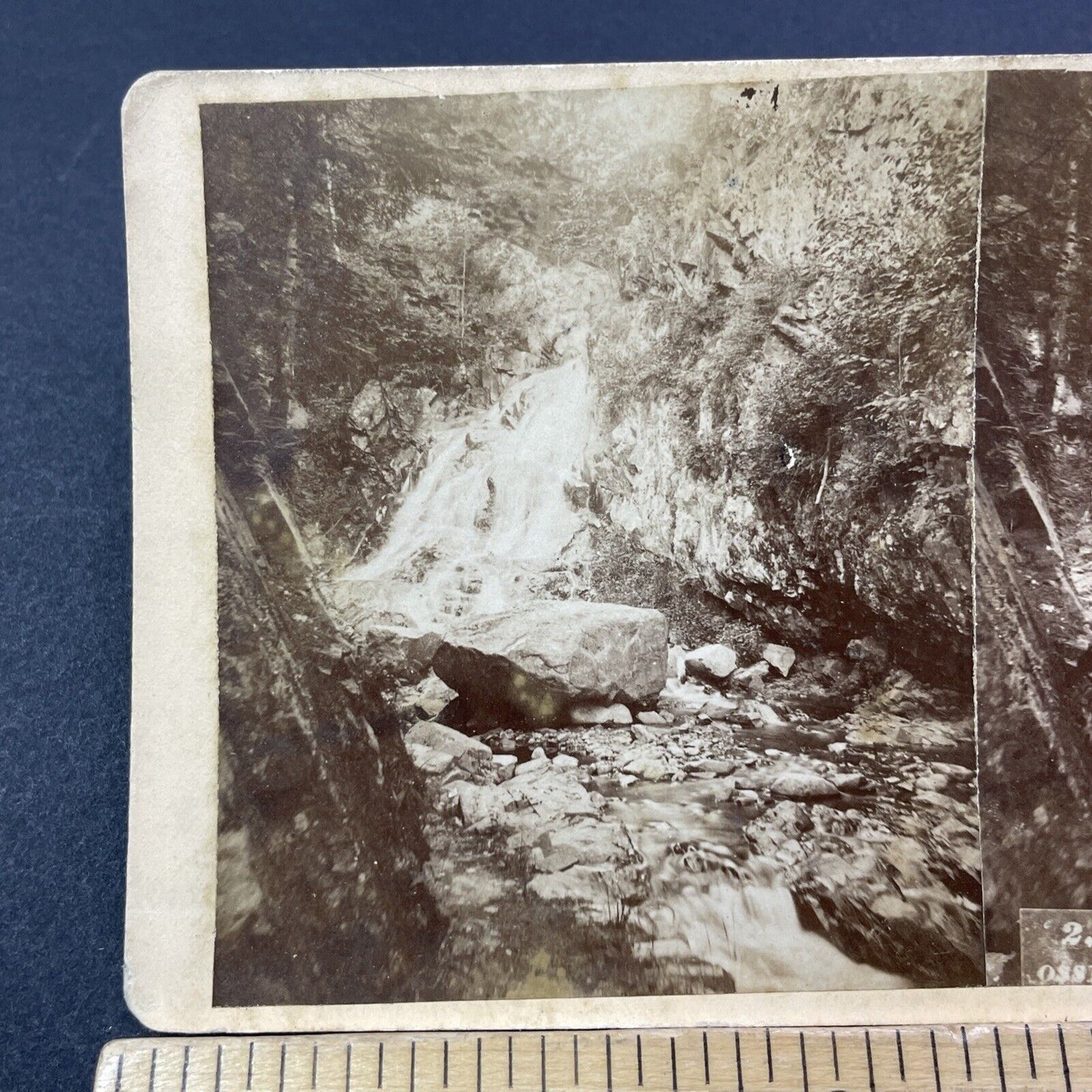 Antique 1870s Moultonborough Falls New Hampshire Stereoview Photo Card V1793