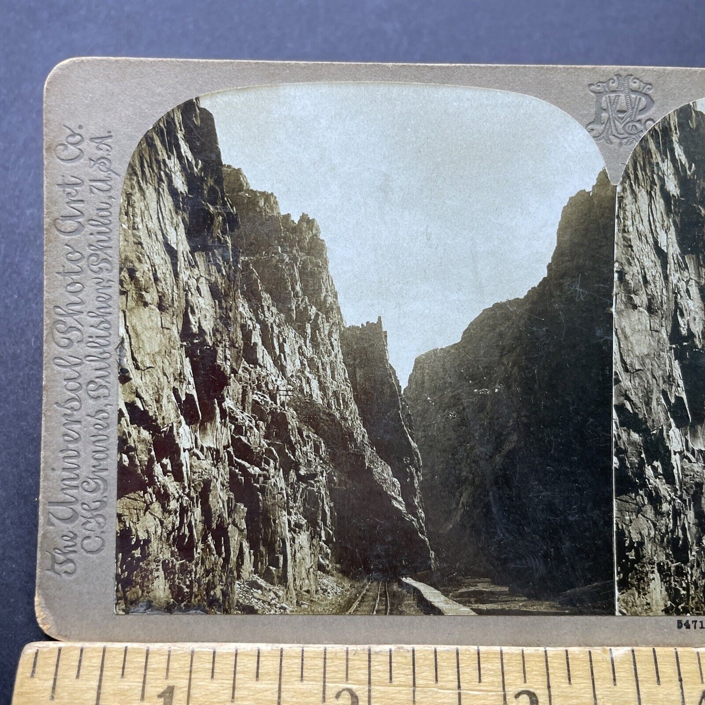 Antique 1900 Arkansas Valley Railroad Colorado Stereoview Photo Card P2510