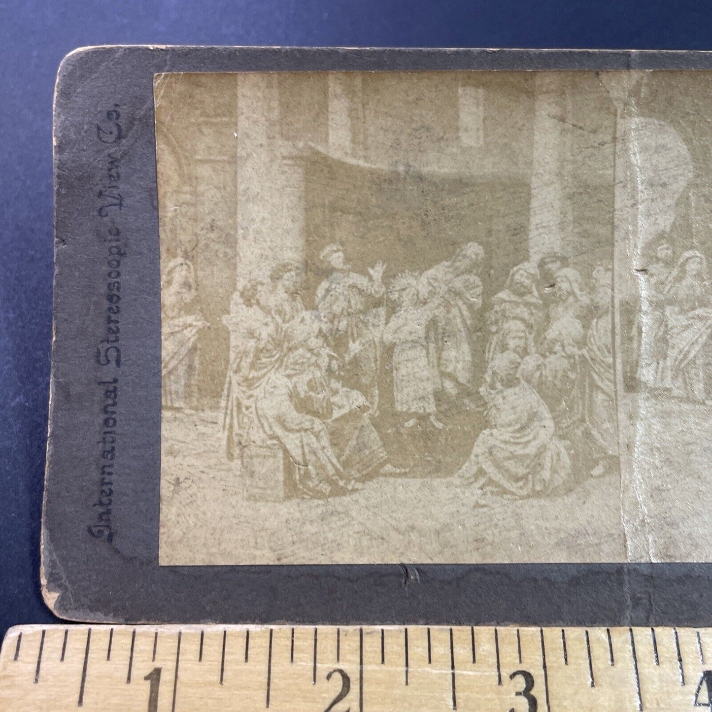 Antique 1870s Jesus And The Doctors Stereoview Photo Card P3415