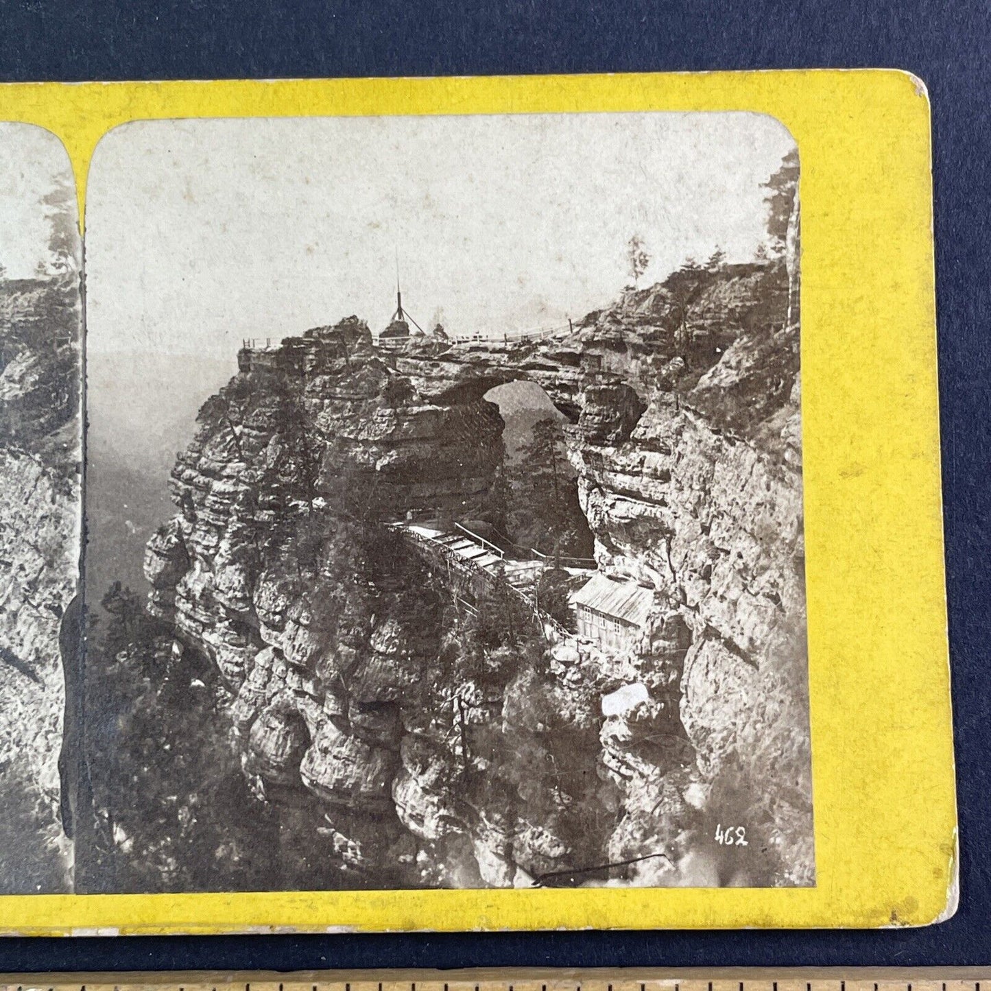 Prebischtor Mountain Czechoslovakia Stereoview Aime Civiale Antique c1855 X3290