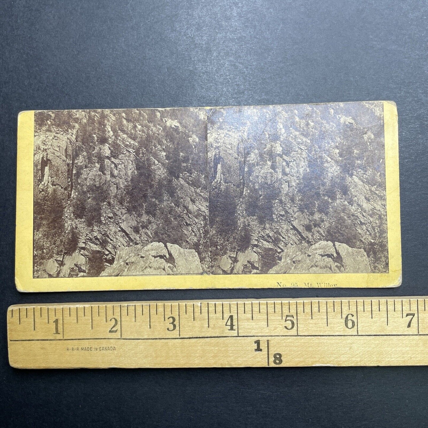 Antique 1860s Mount Willey New Hampshire Stereoview Photo Card P1198