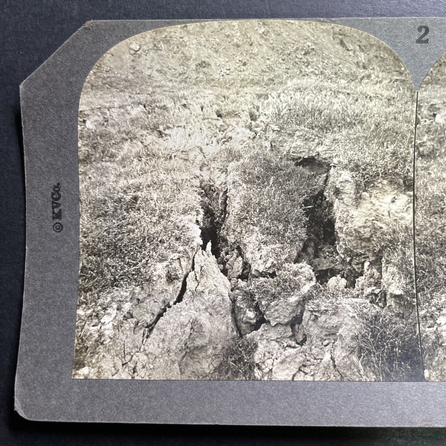 Antique 1906 Earthquake Fissure Berkeley California Stereoview Photo Card P1394