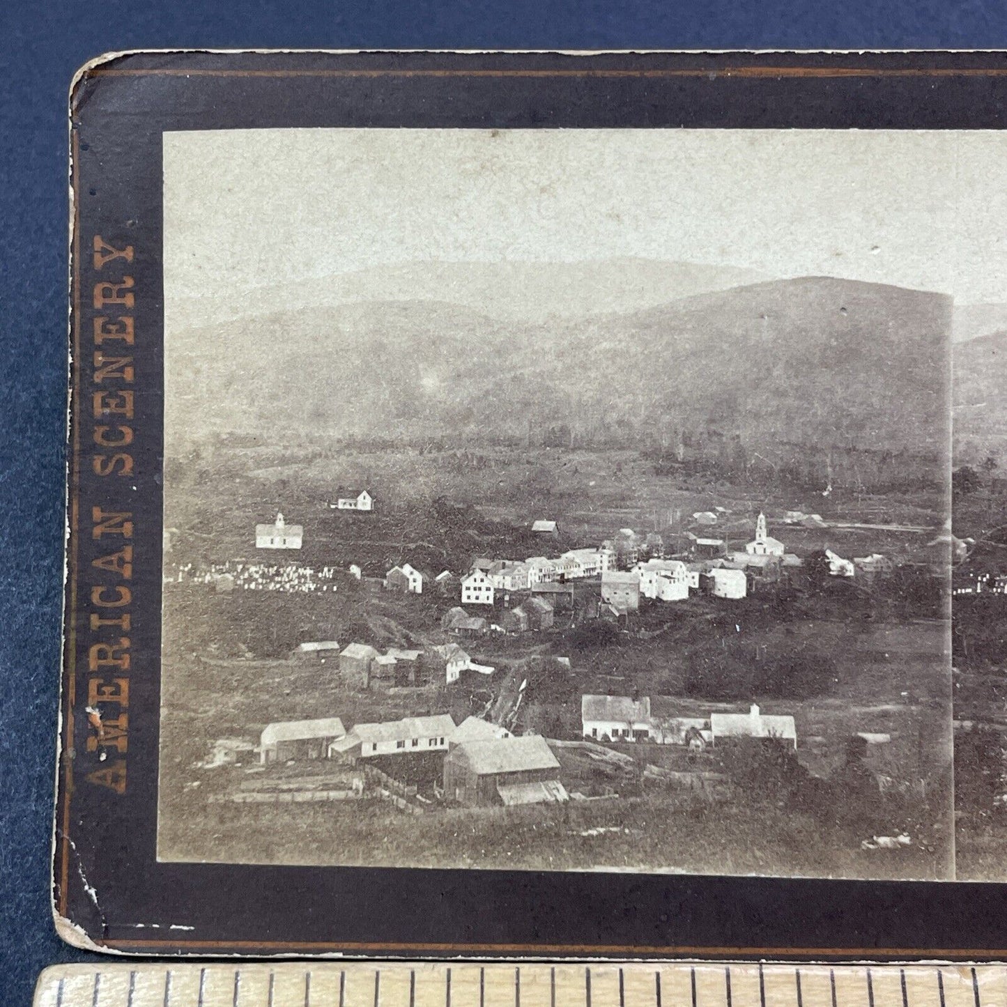 Antique 1870s Downtown Warren New Hampshire Stereoview Photo Card V1927