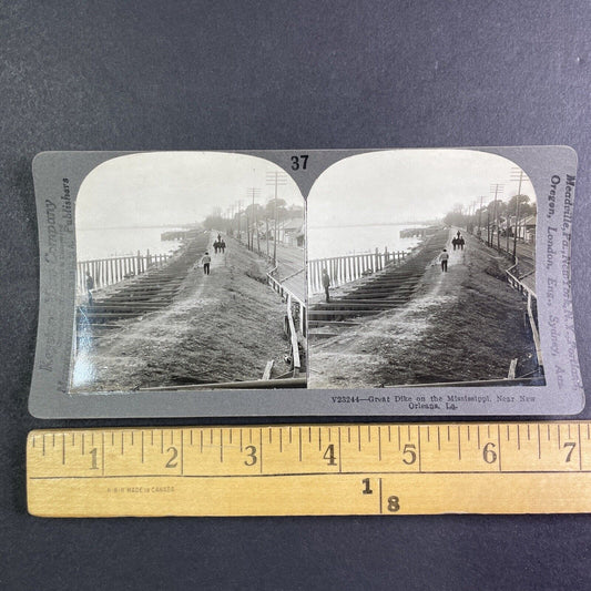 Hurricane Wall in New Orleans Louisiana Stereoview Antique c1909 Y1145