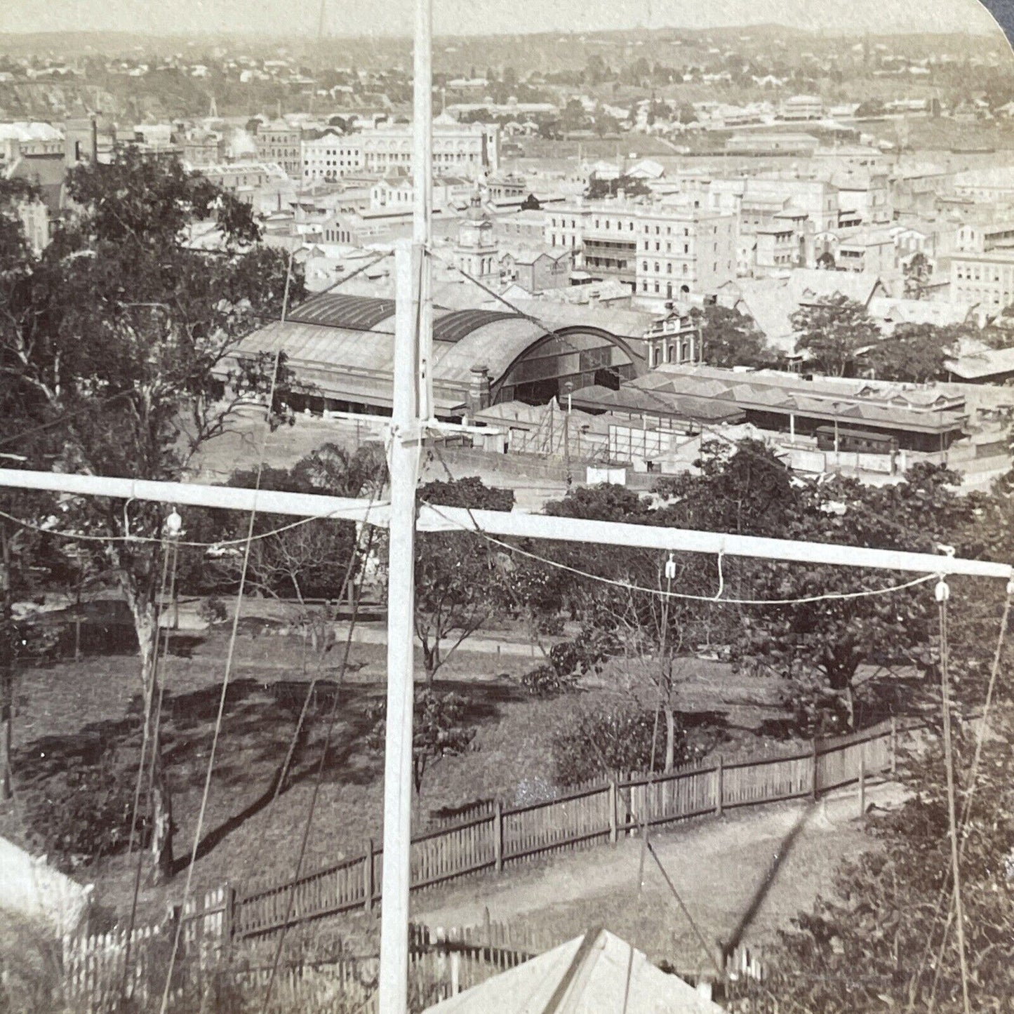 Brisbane Queensland Australia Stereoview City View Antique c1908 X4084