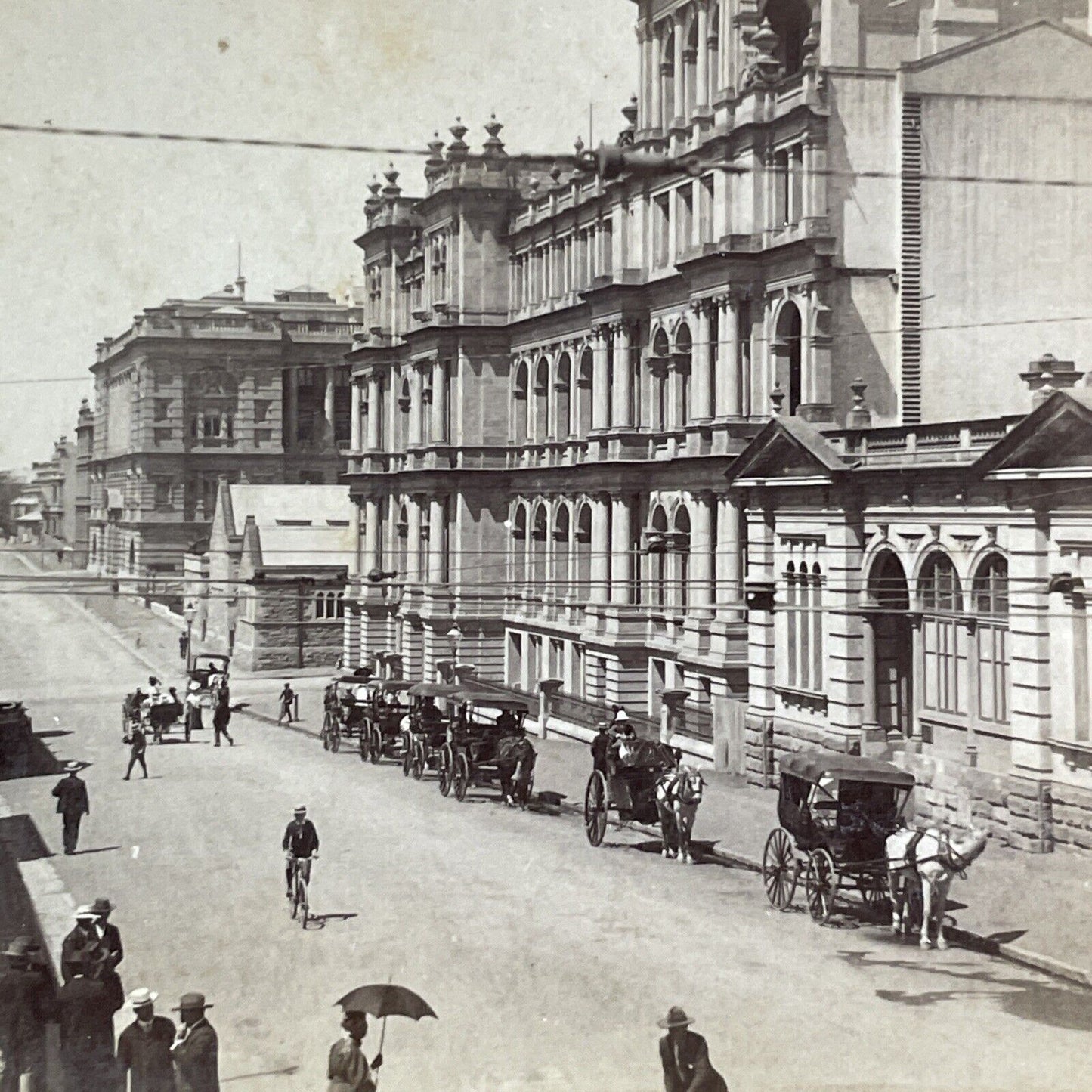 Brisbane Australia Queensland Downtown Stereoview Antique c1908 X3508