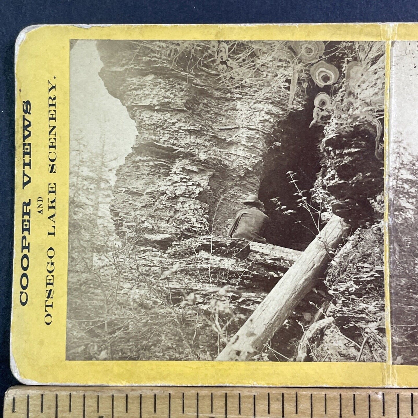 Otsego Lake Caverns Cooperstown New York Stereoview Antique c1872 X1614 CREASE