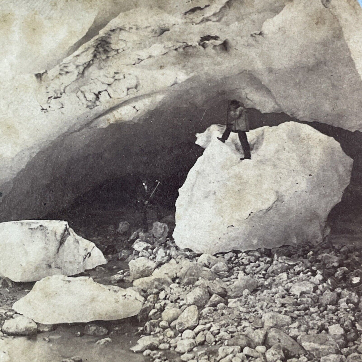 Adolfe Braun Self-Portrait Grindelwald Switzerland Stereoview Antique 1870 X3789