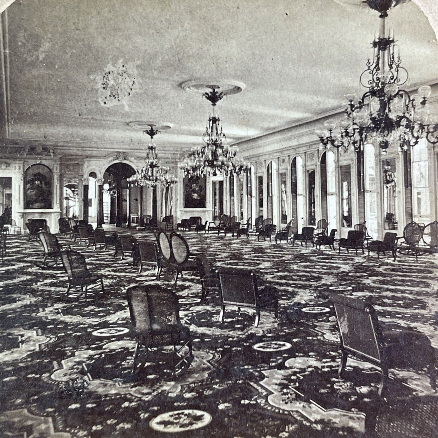 Grand Union Hotel Saratoga Springs NY Stereoview Charles Bierstadt c1880 Y1196