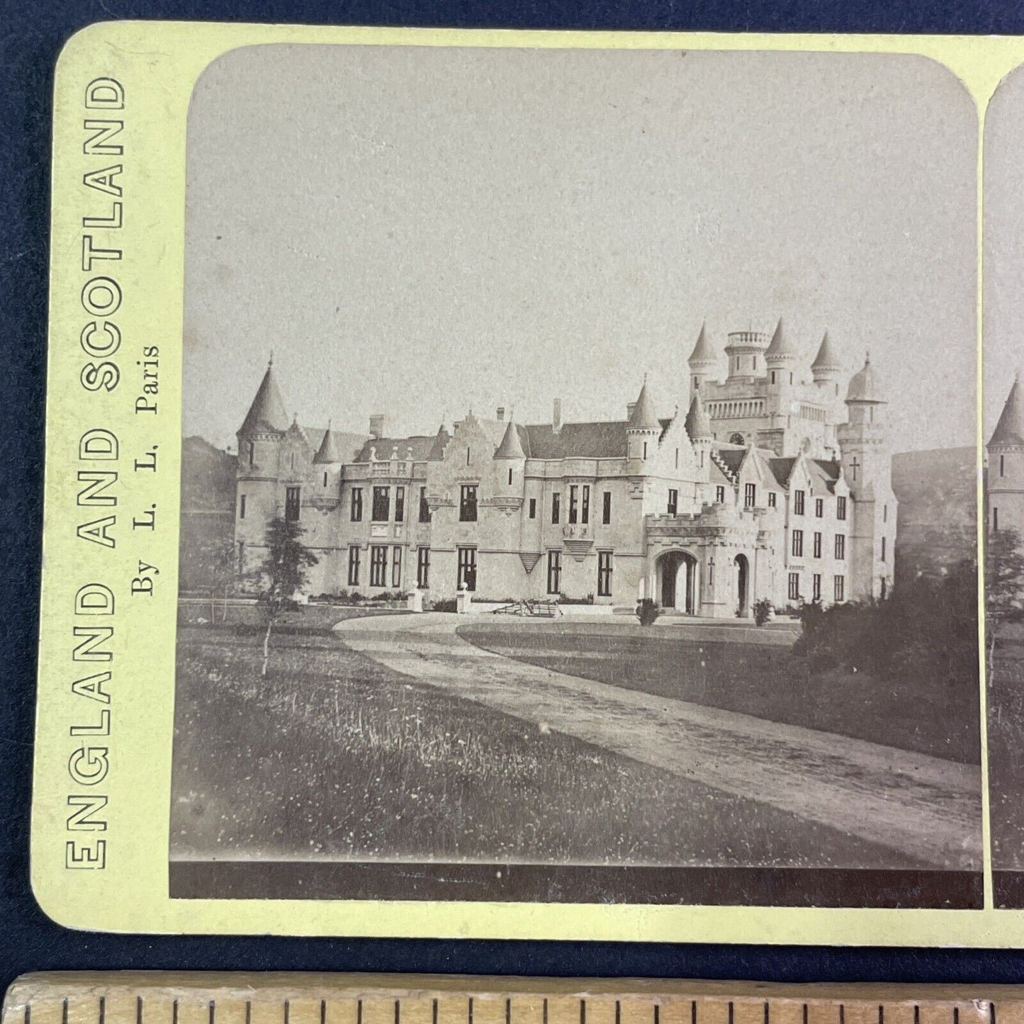 Balmoral Castle Aberdeenshire Scotland Stereoview Antique c1870s Y2204