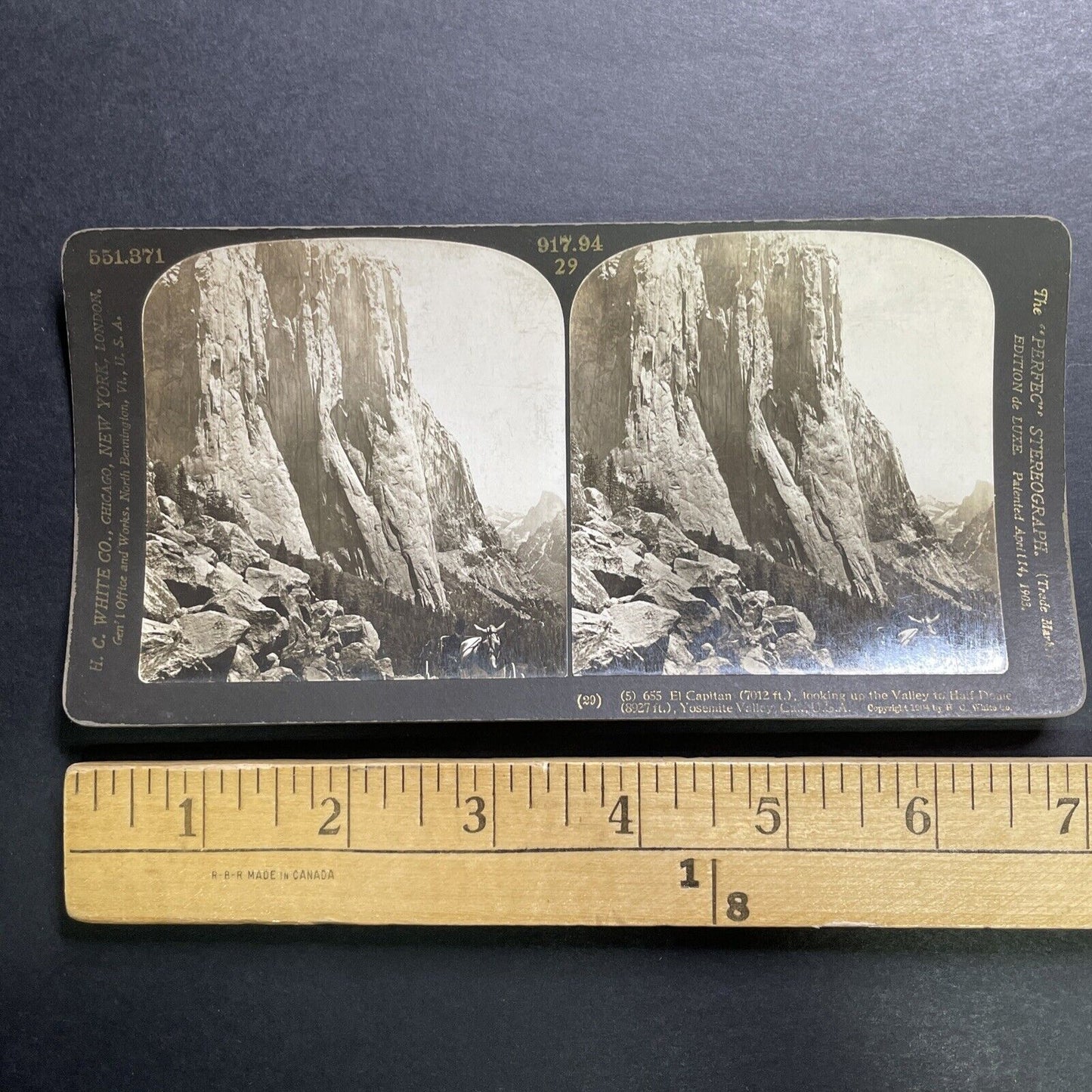 Antique 1904 El Capitan Yosemite California Stereoview Photo Card P1345