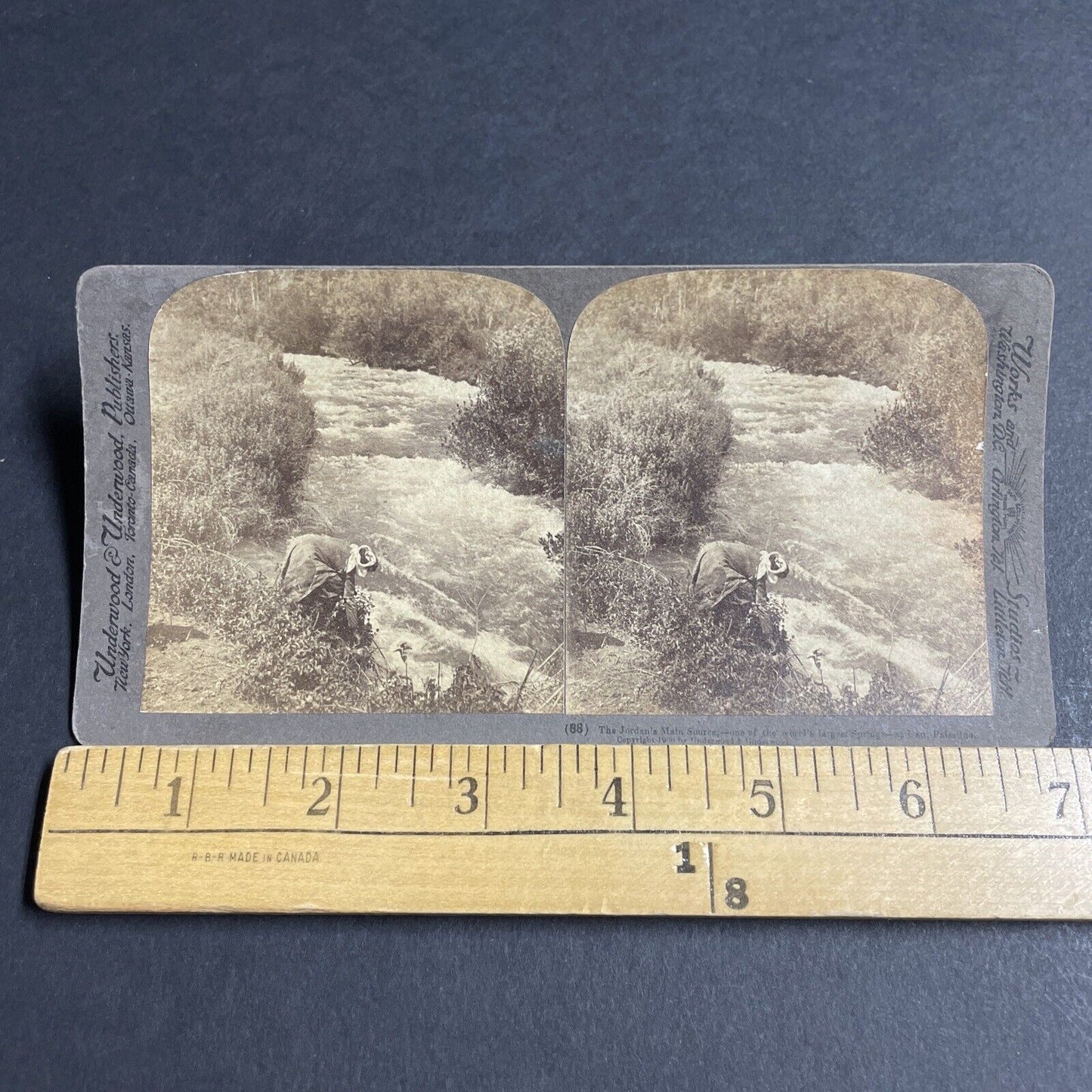 Antique 1900 Spring Water River Country Of Jordan Stereoview Photo Card P4189