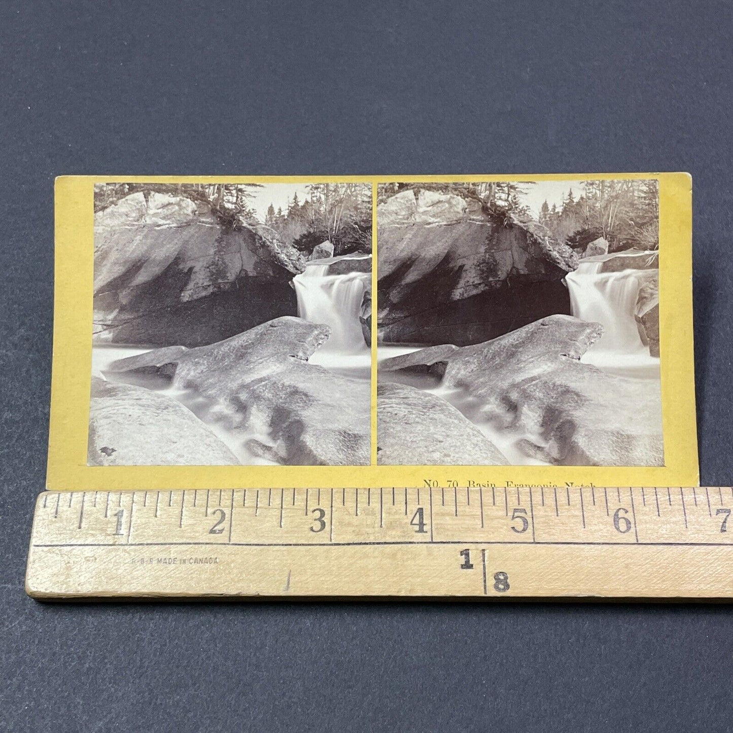 Antique 1870s Jumping Rock Basin Franconia Notch Stereoview Photo Card V1896