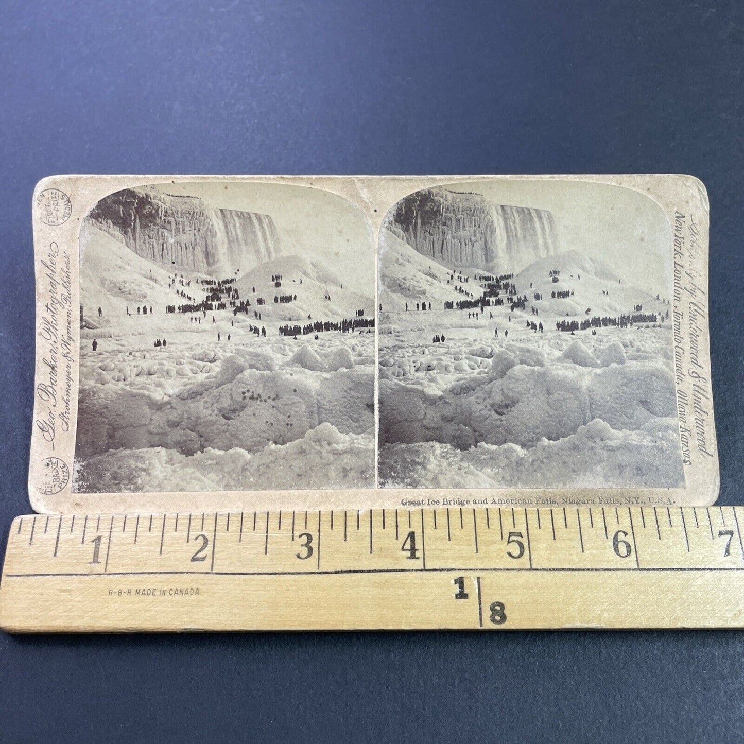 Antique 1890s Niagara Falls River Frozen Over  Stereoview Photo Card P3781