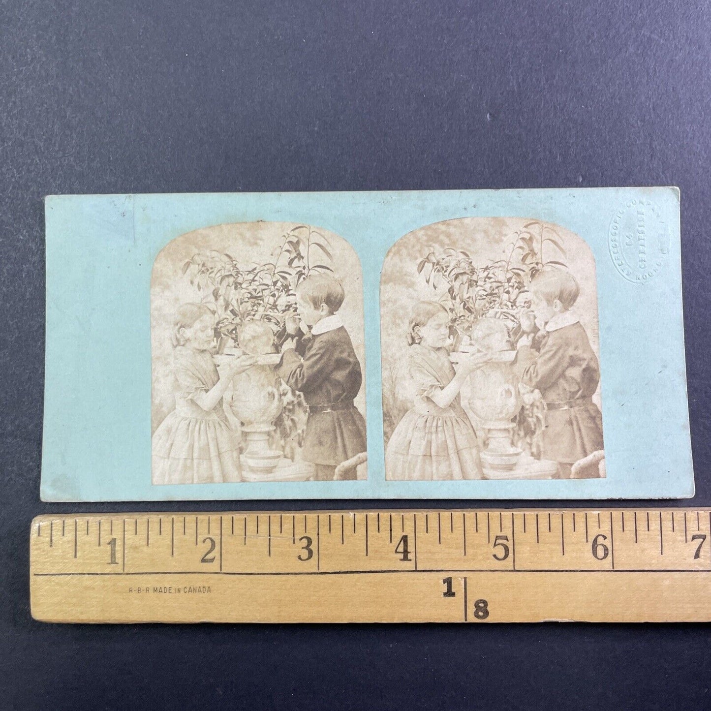 Children Blowing Bubbles Stereoview 54 Cheapside Studio Antique c1858 X3796