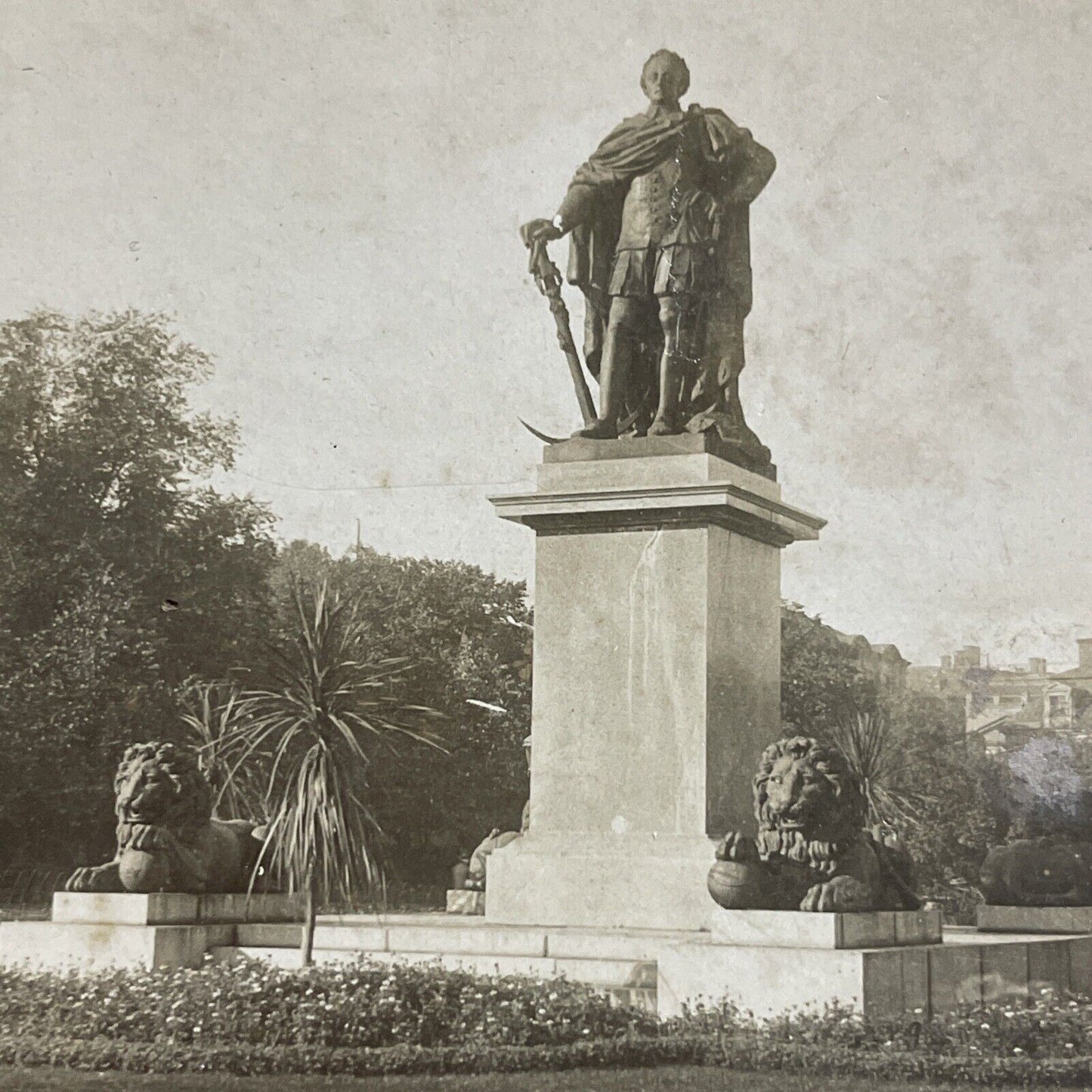 Antique 1900 The King's Garden Stockholm Sweden Stereoview Photo Card P5111