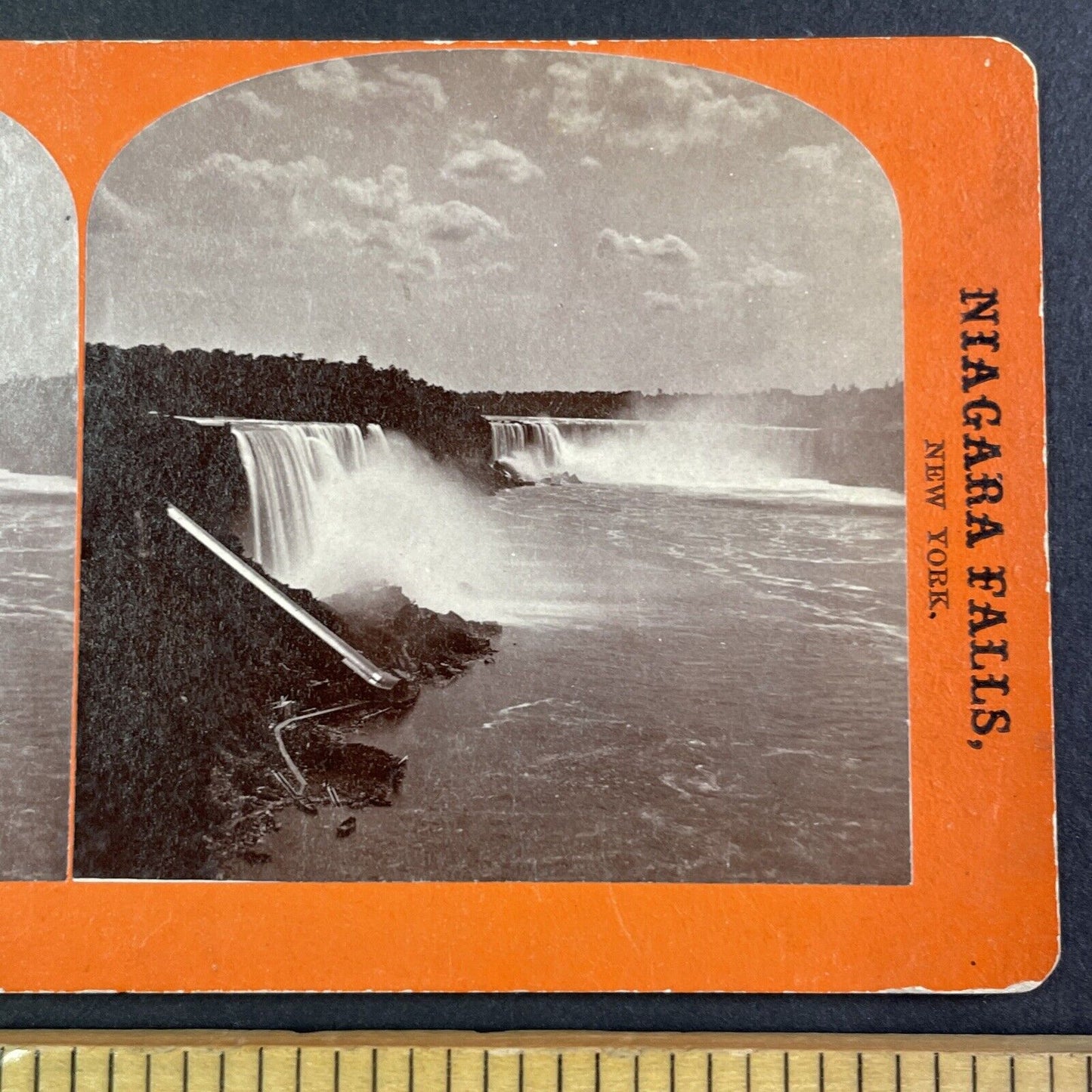 Niagara Falls Panorama View Stereoview George Barker Antique c1870s Y2544