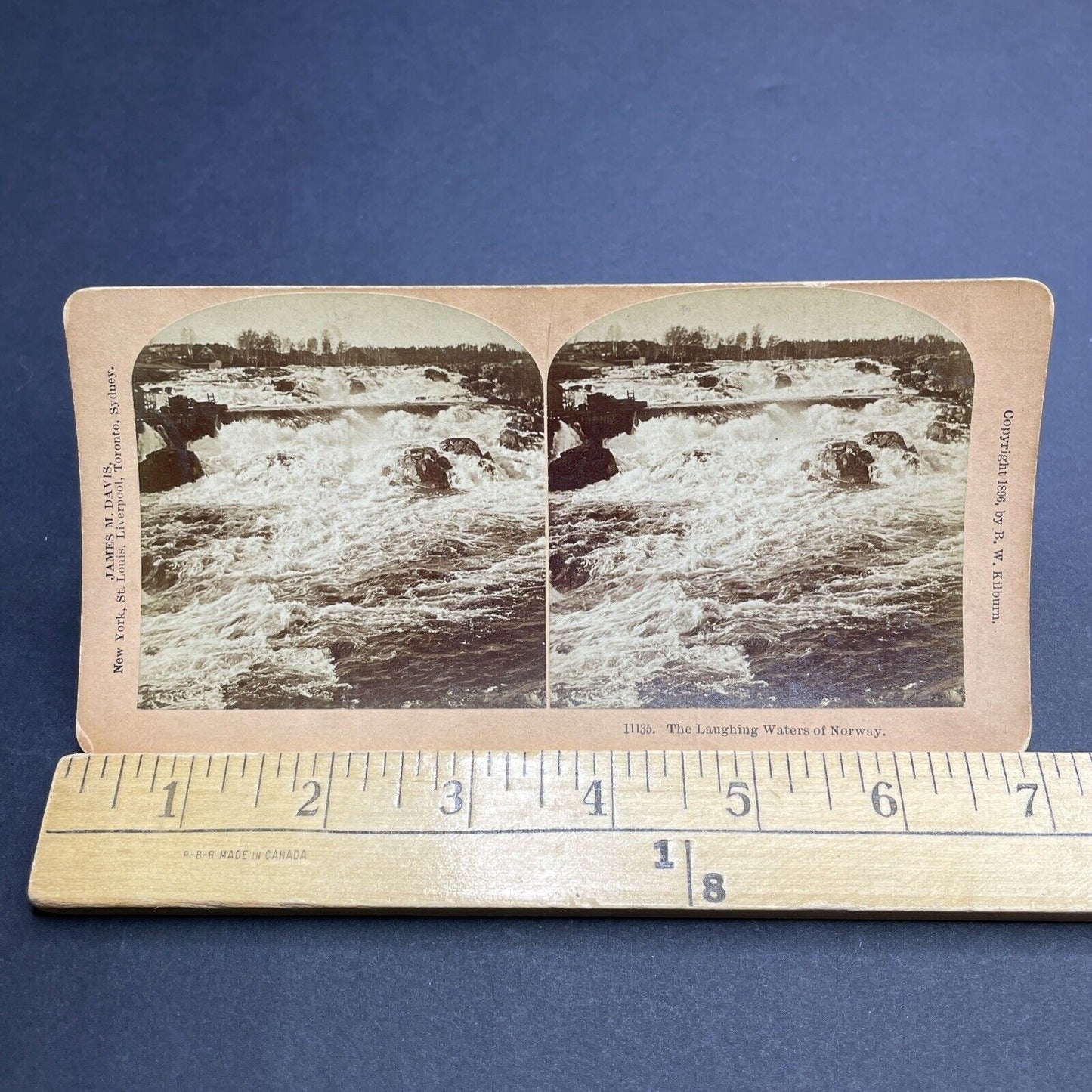 Antique 1896 Spring Melt River Rapids In Norway Stereoview Photo Card P1995