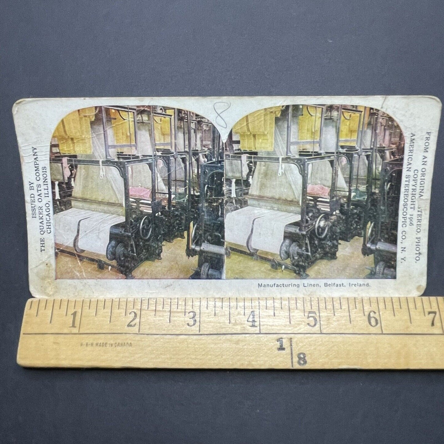 Antique 1906 Linen Factory In Belfast Ireland Stereoview Photo Card P1863