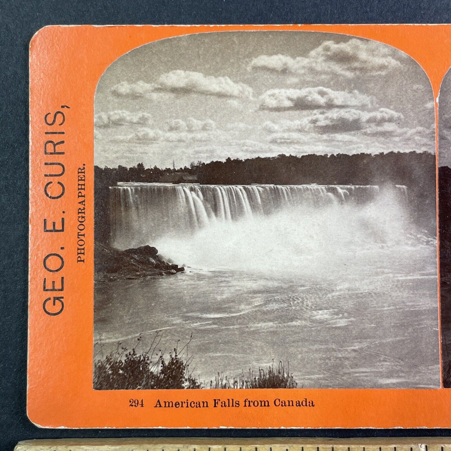 New York Niagara Falls Stereoview George Curtis SPELLING ERROR c1870s Y2761