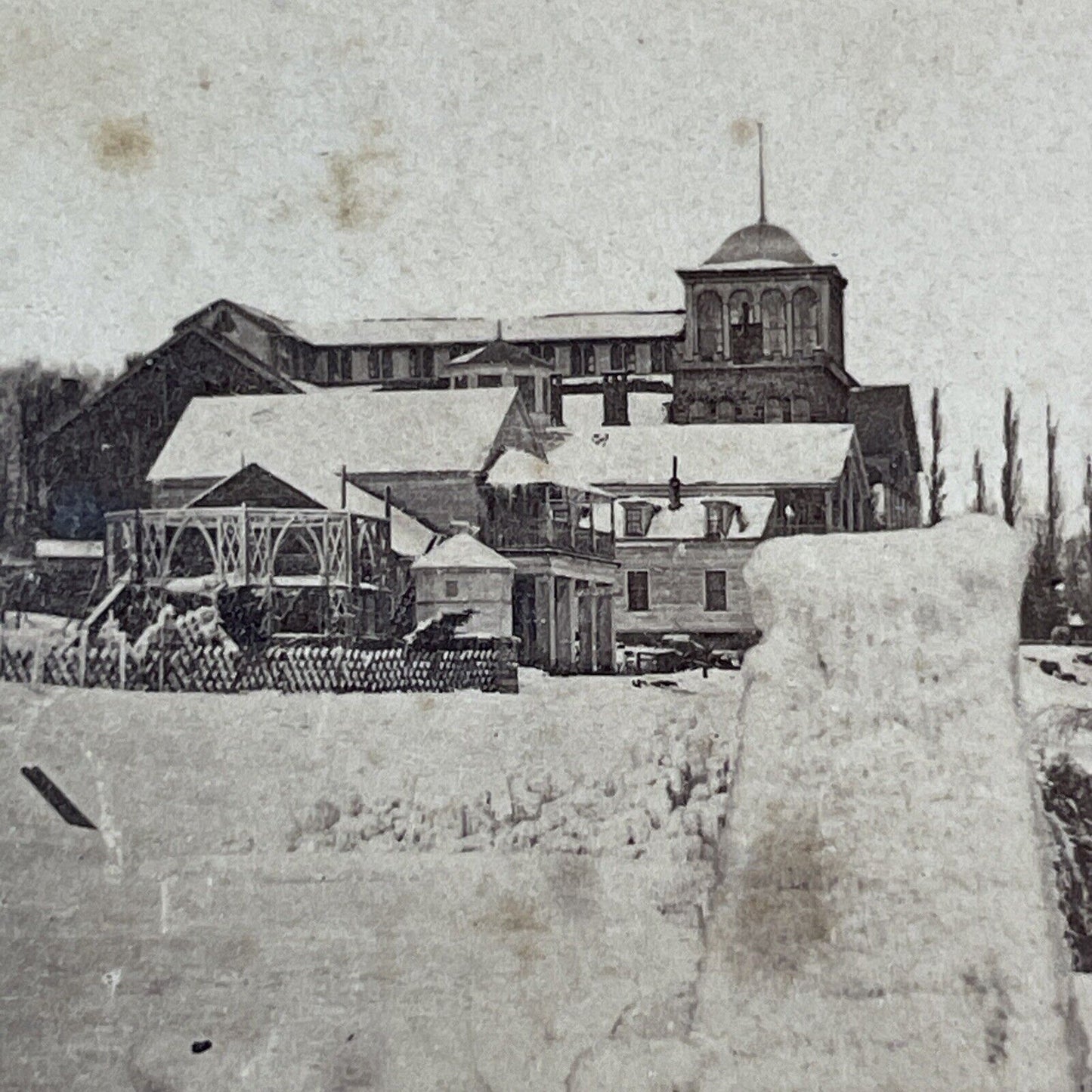 The Niagara Falls Barnett Museum Stereoview Ontario Canada Antique c1880 Y863