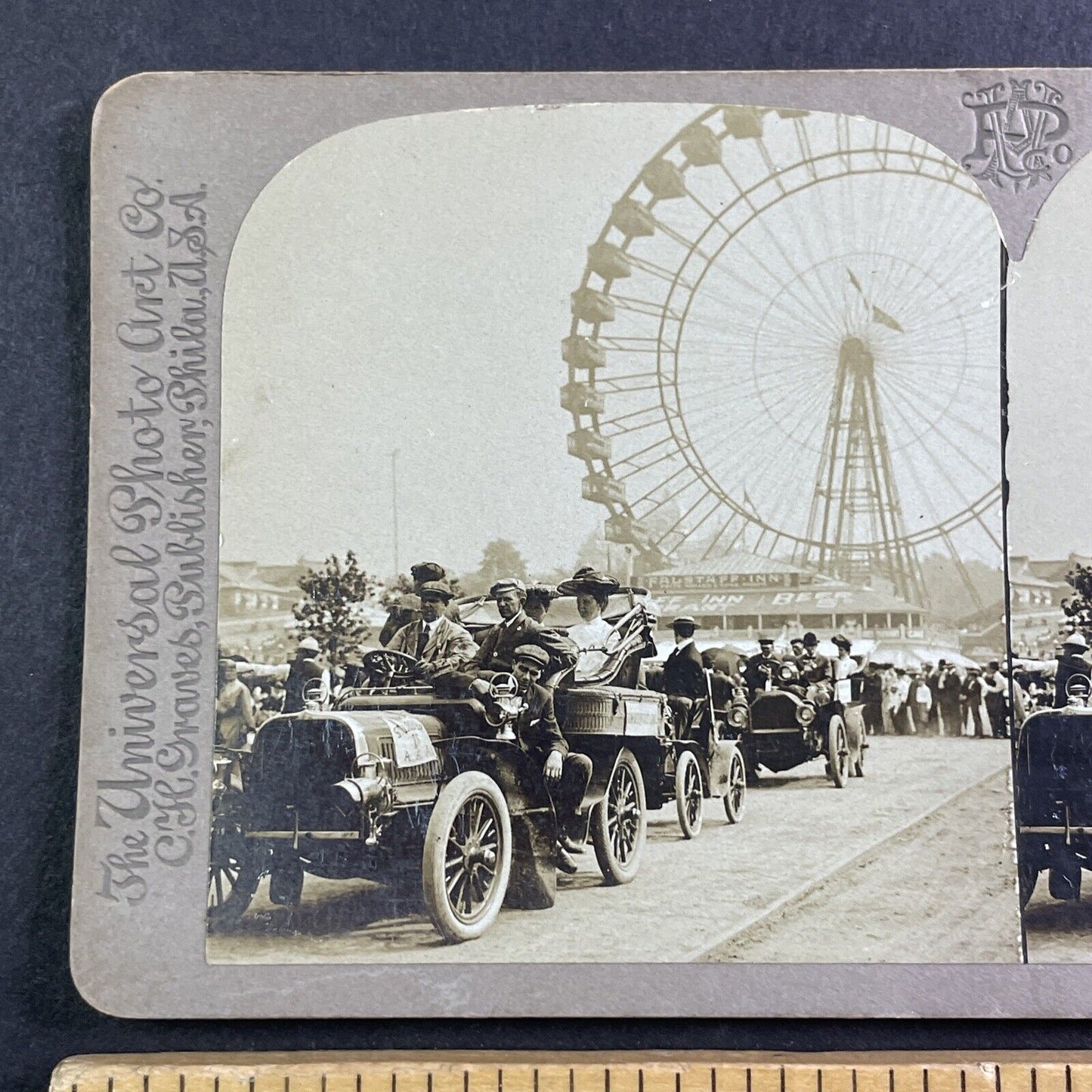 St. Louis AAA Automobile Parade To New York Stereoview Antique c1904 X4079