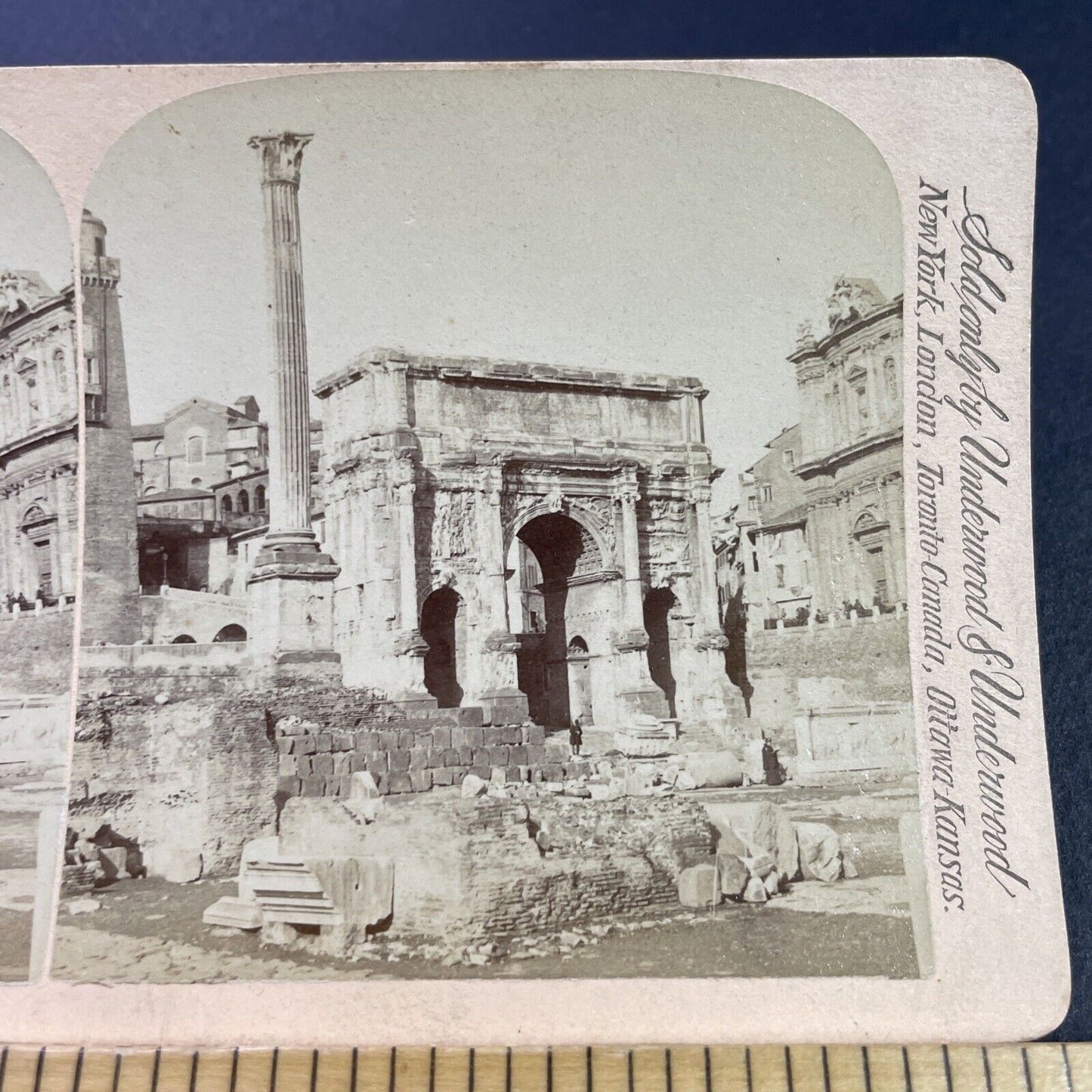 Antique 1890s Septimius Severus Arch Rome Italy Stereoview Photo Card P3787