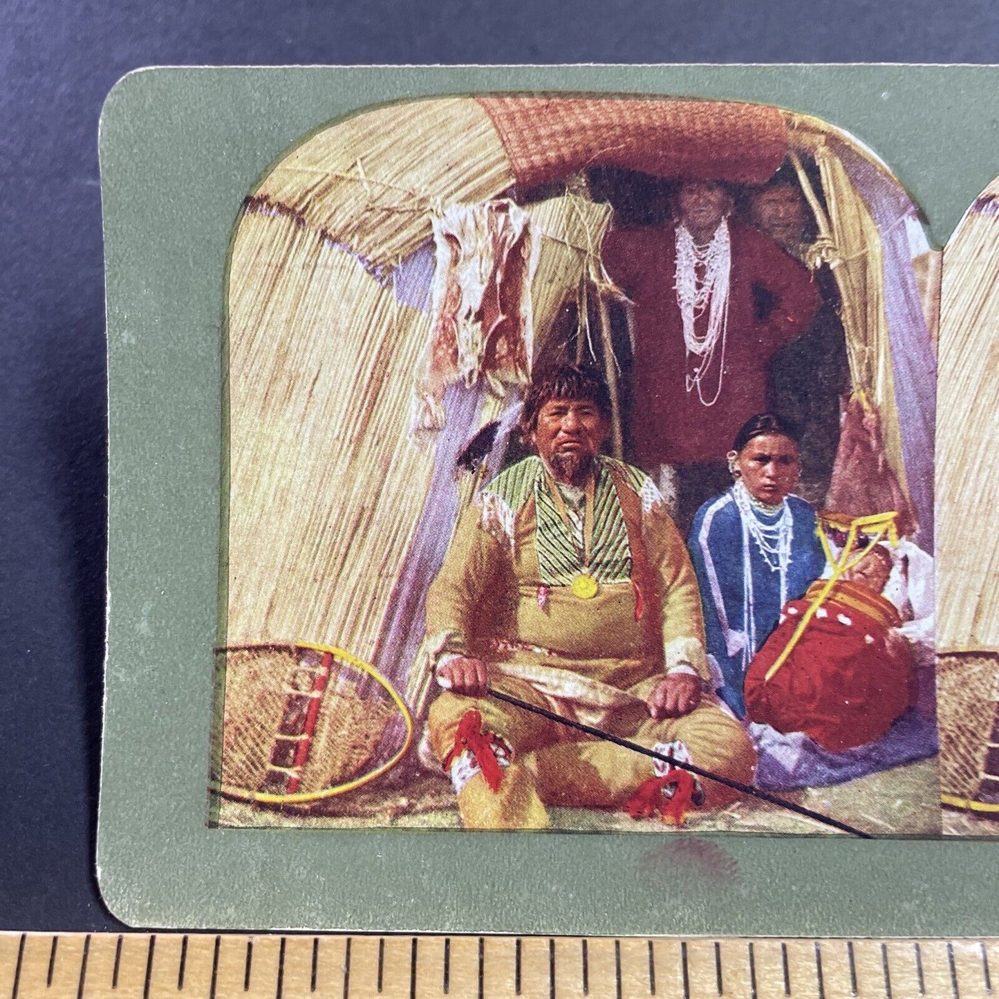 Antique 1905 Chief Black Hawk Native American Indian Stereoview Photo Card Q2239